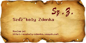 Székely Zdenka névjegykártya